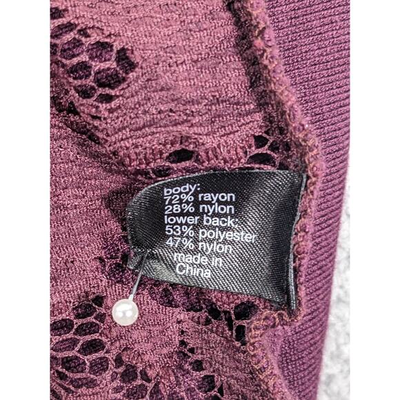Lane Bryant Light Open Cardigan Women 22/24 Purple Knit 3/4 Sleeve Lace Back T32 - Picture 11 of 16